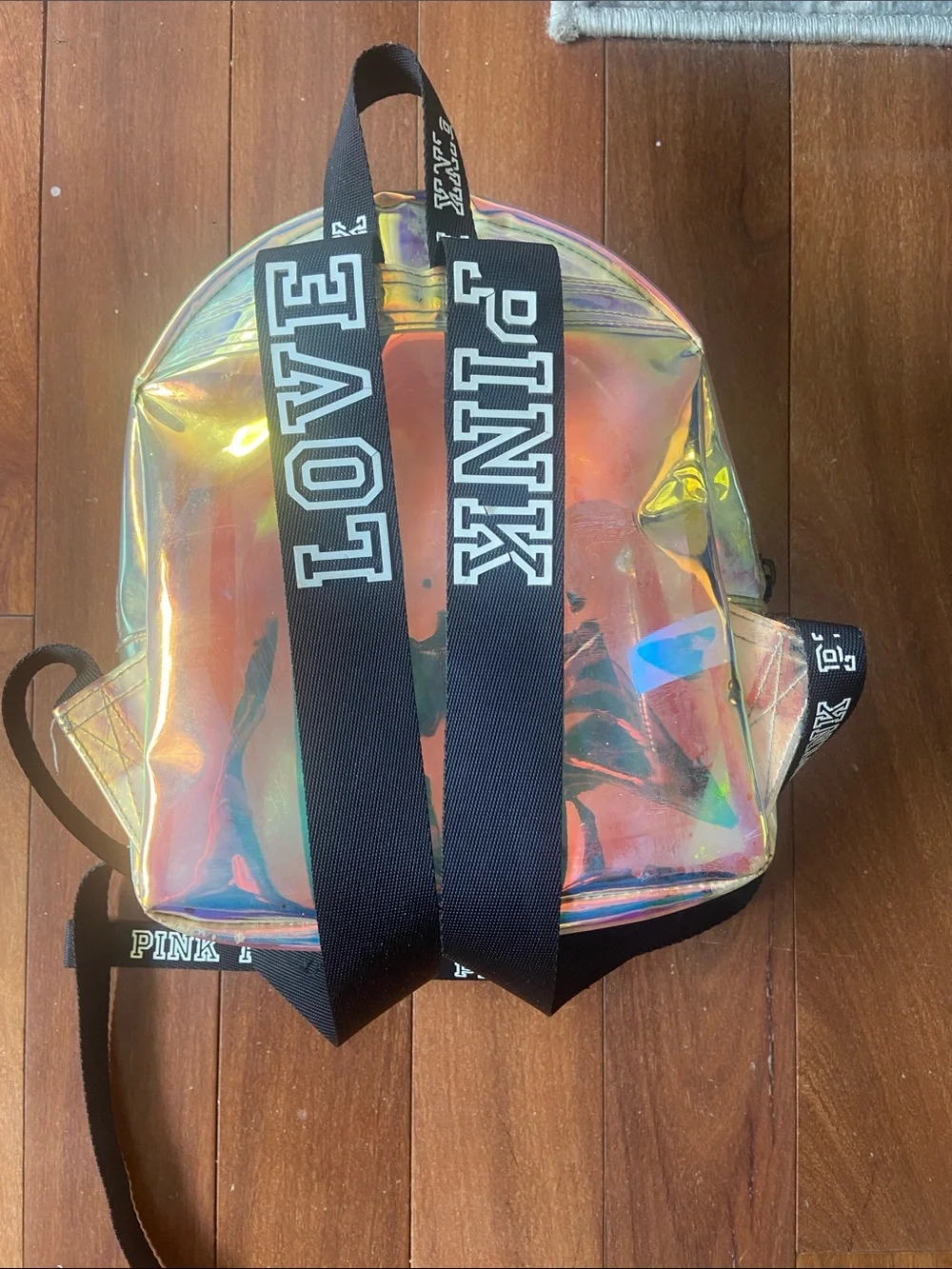 Vs pink mini backpack : Shimmer clear transparent